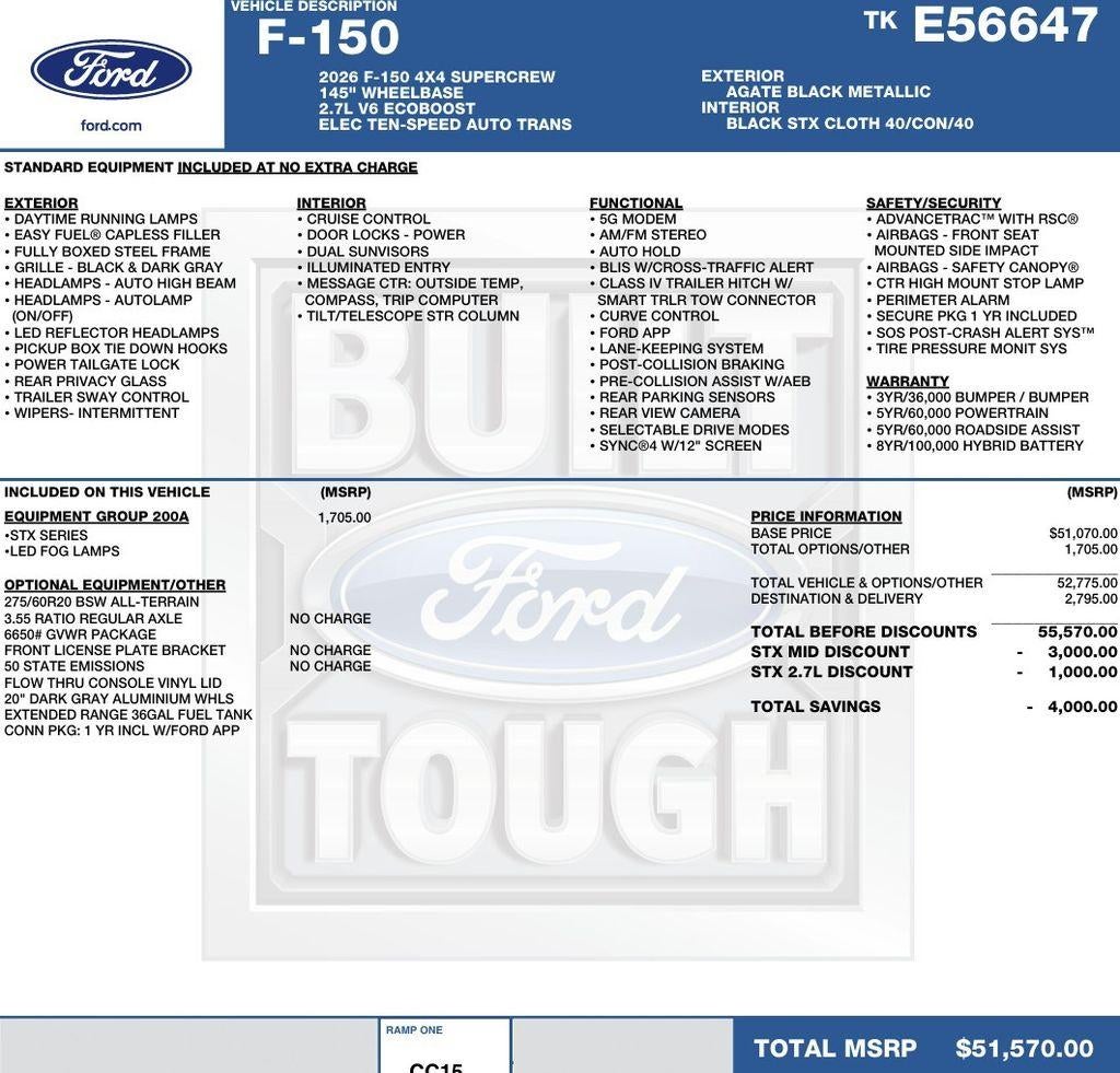 2026 Ford F-150 STX 4WD SuperCrew 5.5' Box