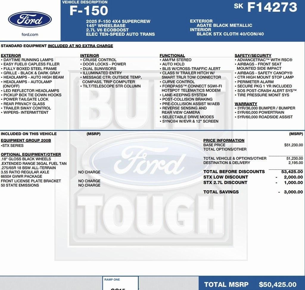 2025 Ford F-150 STX 4WD SuperCrew 5.5' Box