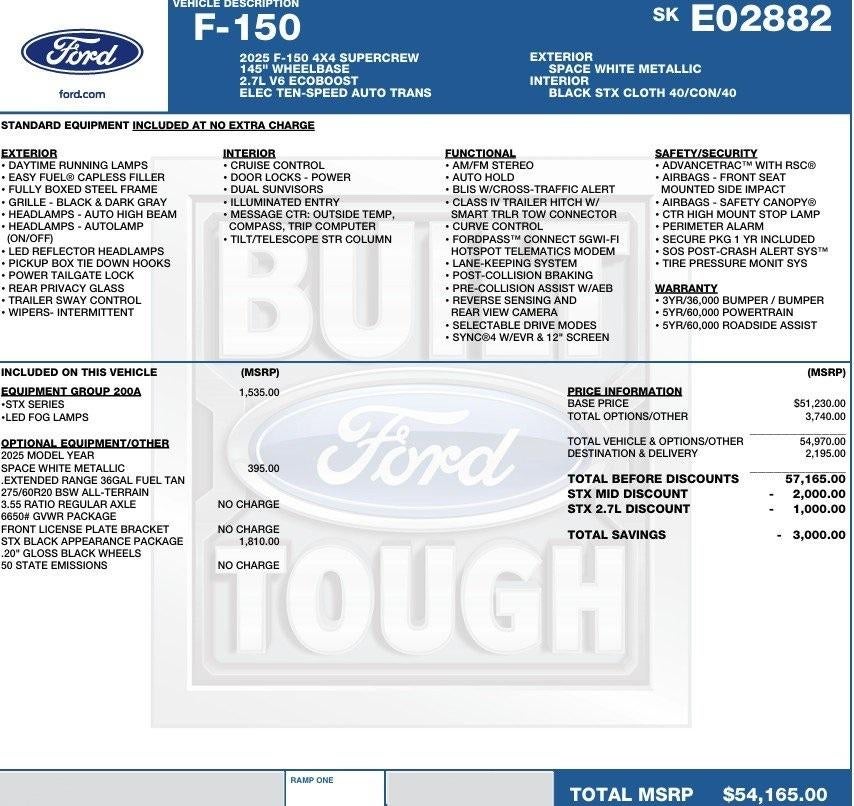 2025 Ford F-150 STX 4WD SuperCrew 5.5' Box
