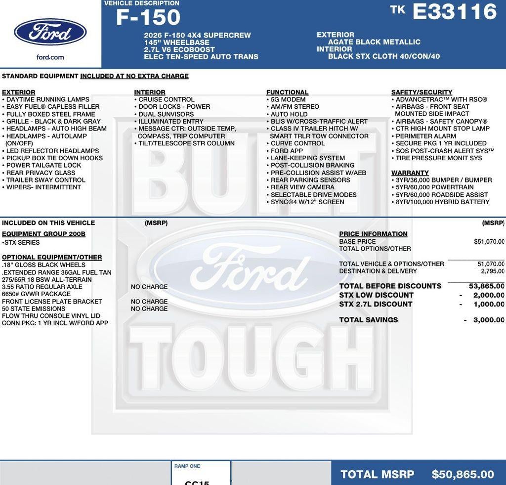 2026 Ford F-150 STX 4WD SuperCrew 5.5' Box