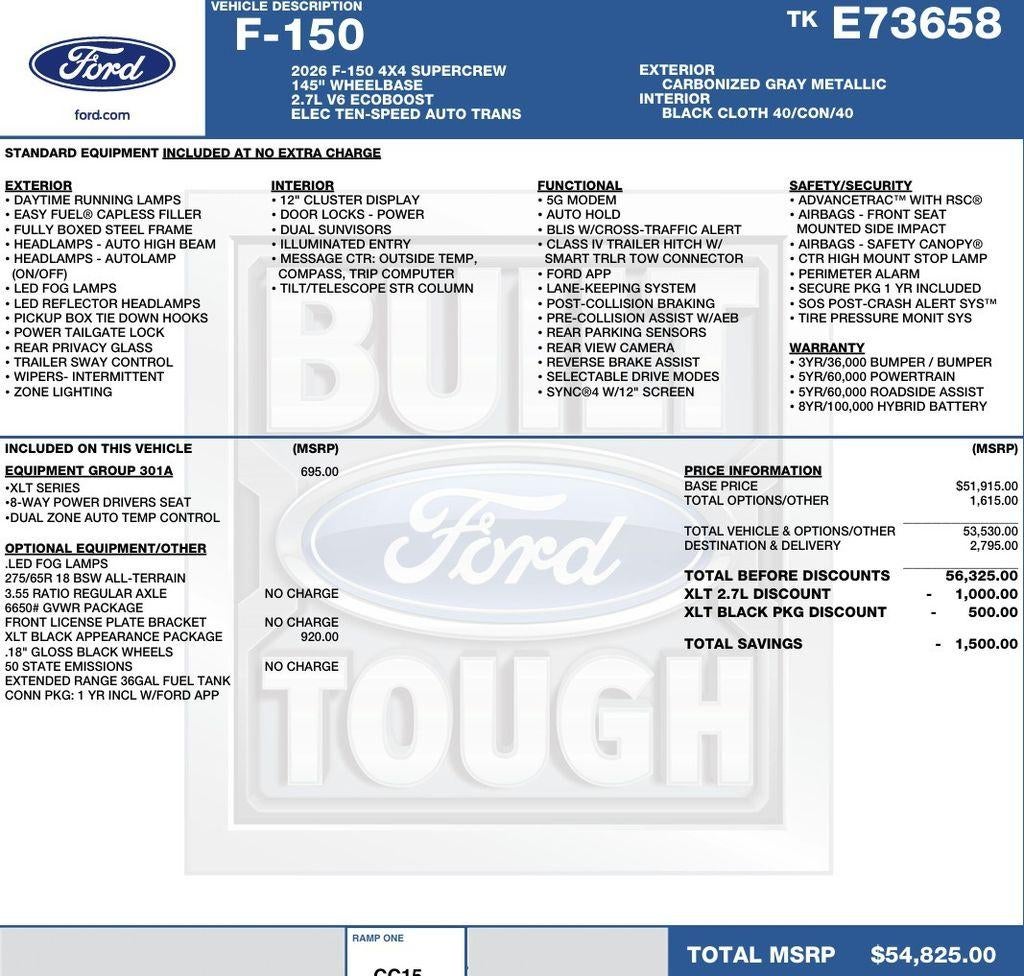 2026 Ford F-150 XLT 4WD SuperCrew 5.5' Box