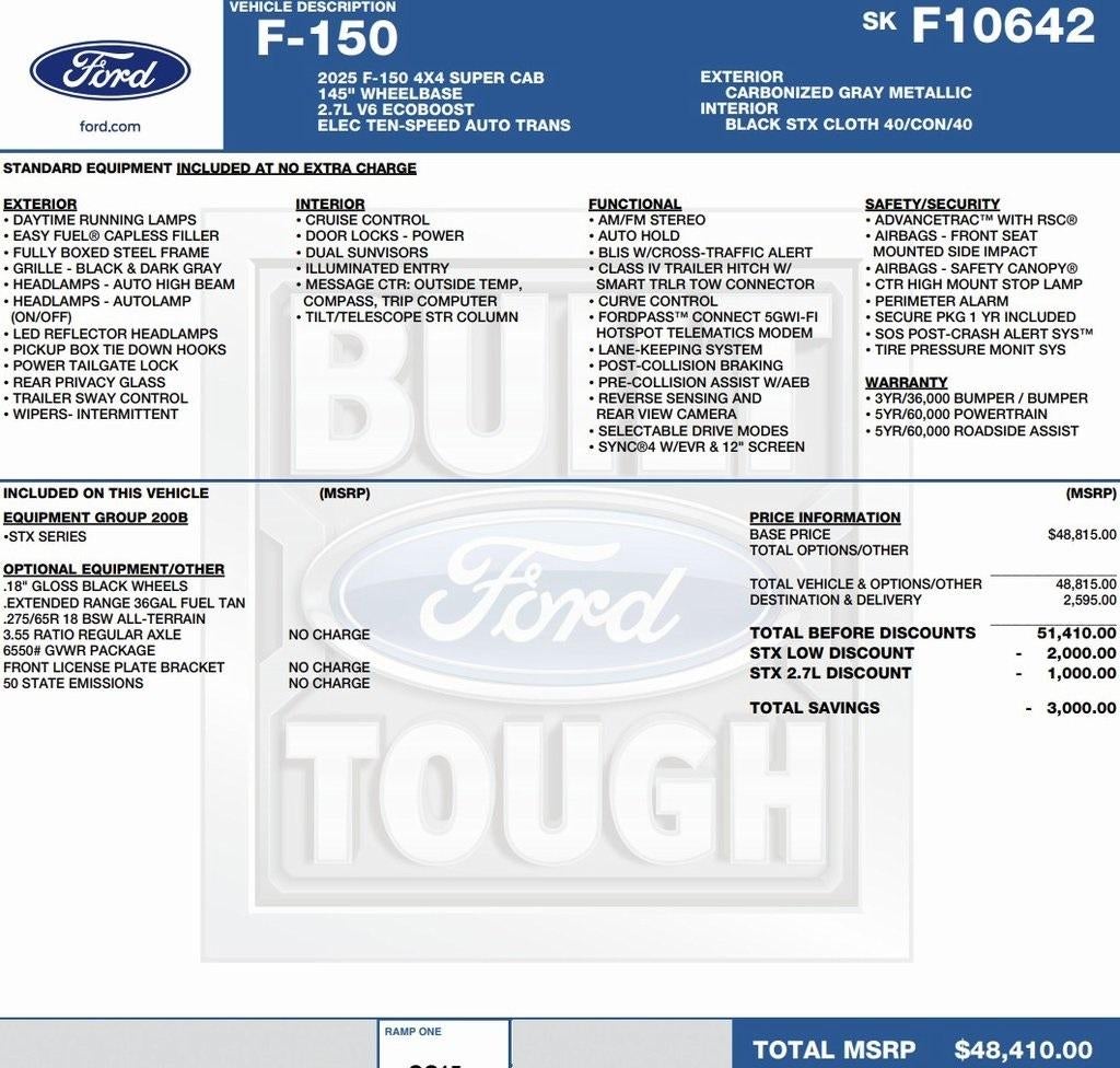 2025 Ford F-150 STX 4WD SuperCab 6.5' Box