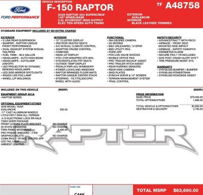 2026 Ford F-150 Raptor 4WD SuperCrew 5.5' Box