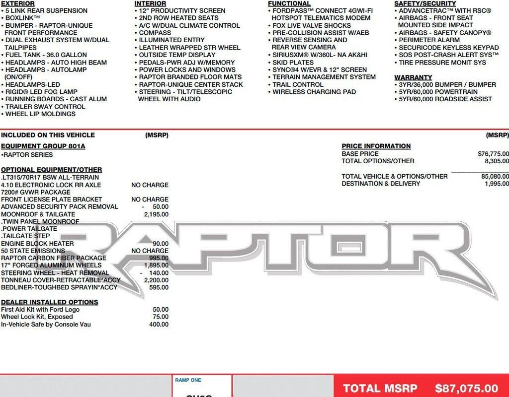 2023 Ford F-150 Raptor 4WD SuperCrew 5.5' Box