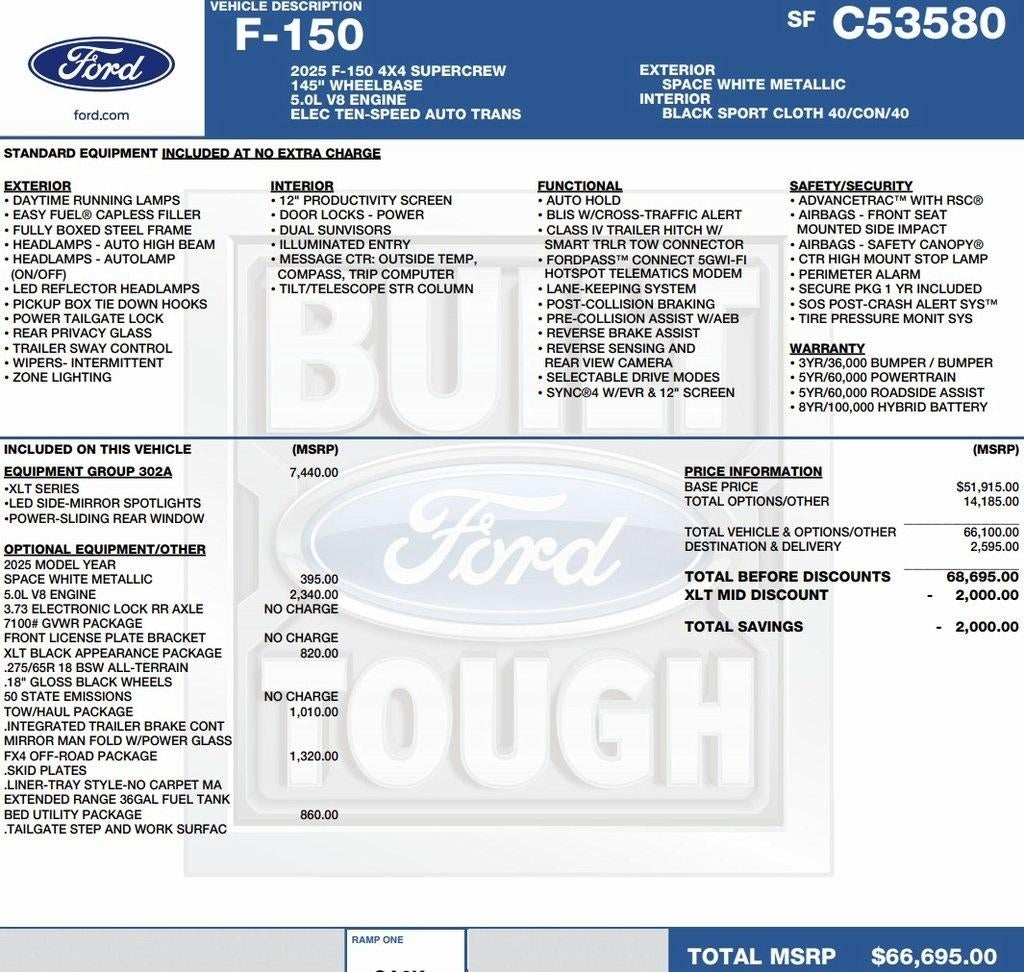2025 Ford F-150 XLT 4WD SuperCrew 5.5' Box