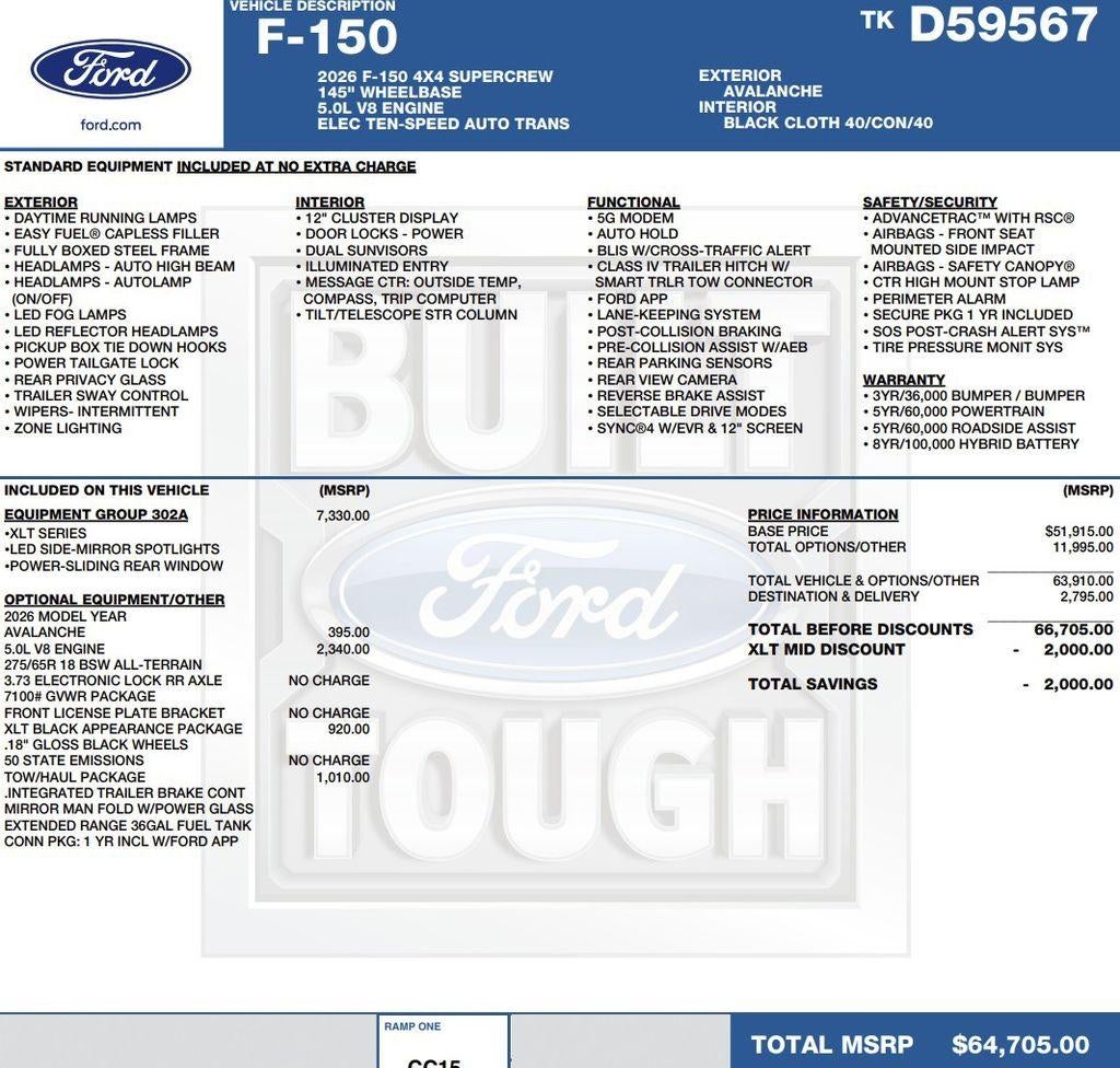 2026 Ford F-150 XLT 4WD SuperCrew 5.5' Box