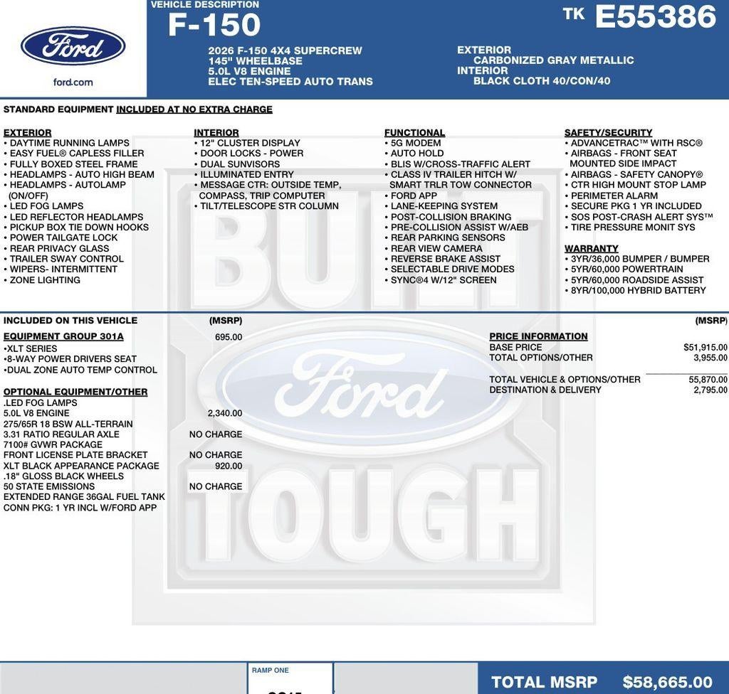2026 Ford F-150 XLT 4WD SuperCrew 5.5' Box