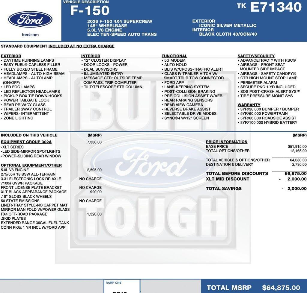 2026 Ford F-150 XLT 4WD SuperCrew 5.5' Box