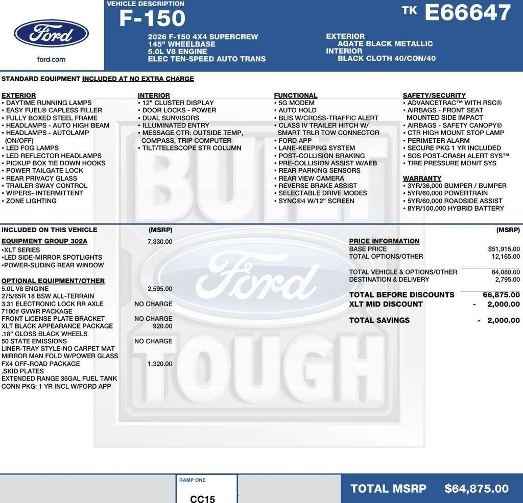 2026 Ford F-150 XLT 4WD SuperCrew 5.5' Box