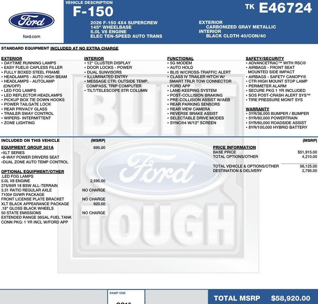2026 Ford F-150 XLT 4WD SuperCrew 5.5' Box