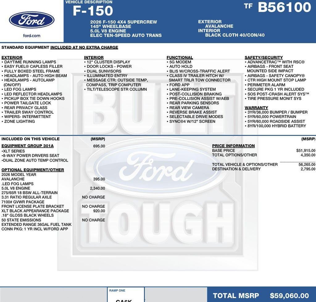 2026 Ford F-150 XLT 4WD SuperCrew 5.5' Box