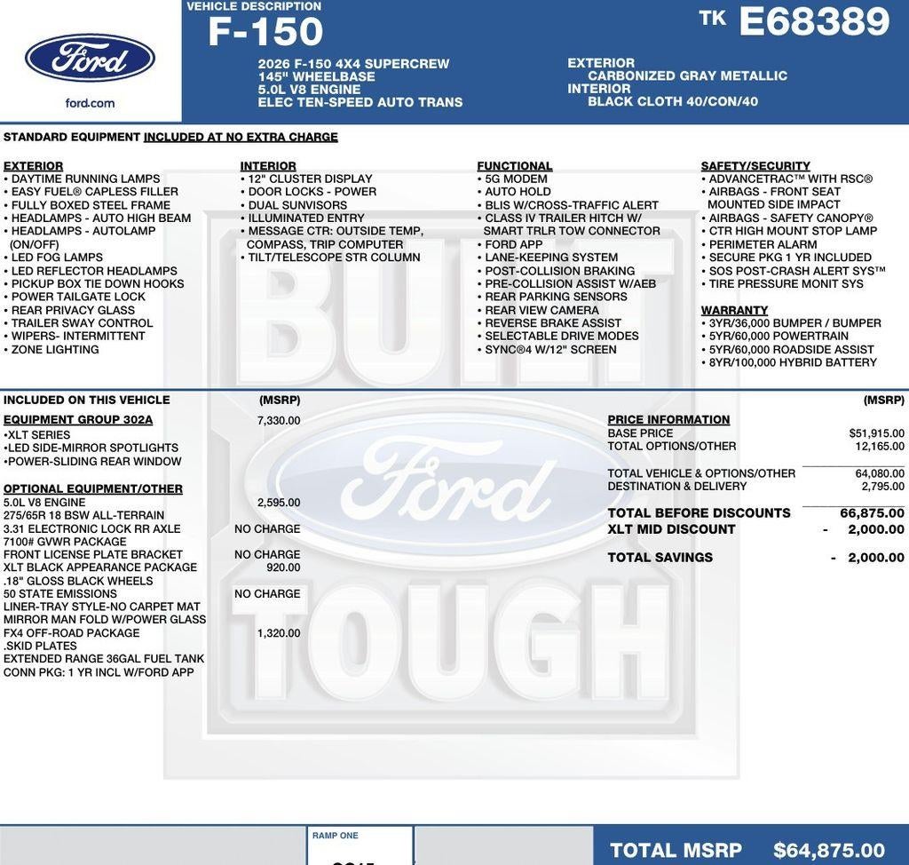 2026 Ford F-150 XLT 4WD SuperCrew 5.5' Box