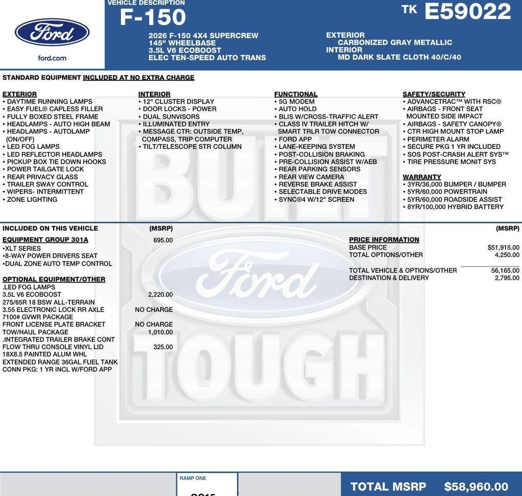 2026 Ford F-150 XLT 4WD SuperCrew 5.5' Box