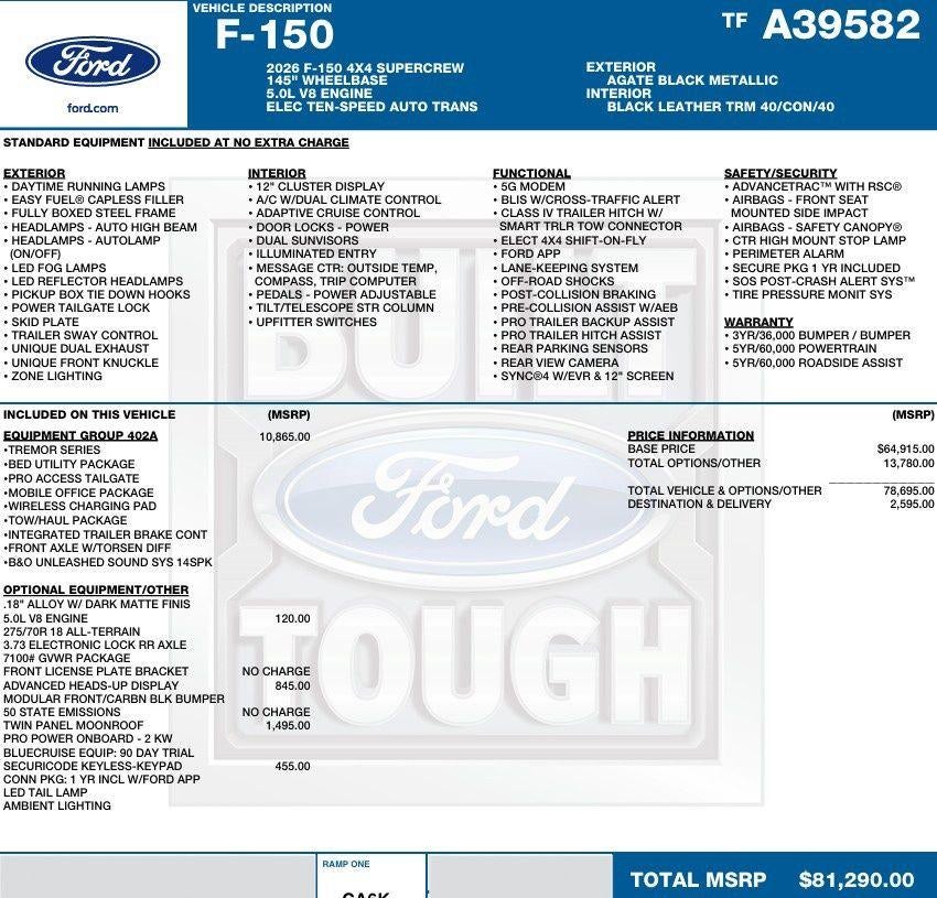 2026 Ford F-150 Tremor 4WD SuperCrew 5.5' Box