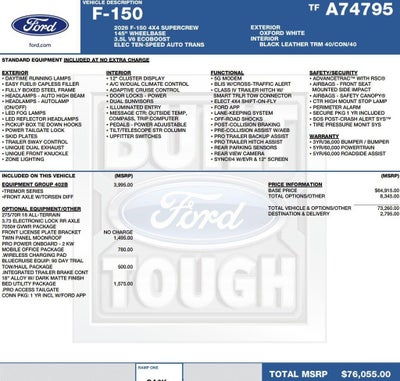2026 Ford F-150 Tremor 4WD SuperCrew 5.5' Box