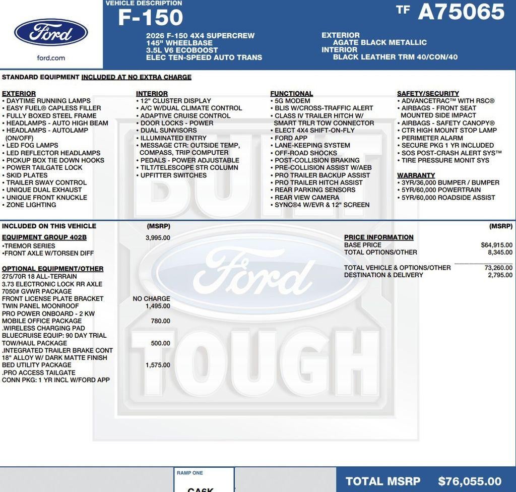 2026 Ford F-150 Tremor 4WD SuperCrew 5.5' Box