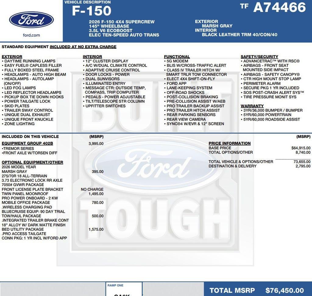 2026 Ford F-150 Tremor 4WD SuperCrew 5.5' Box
