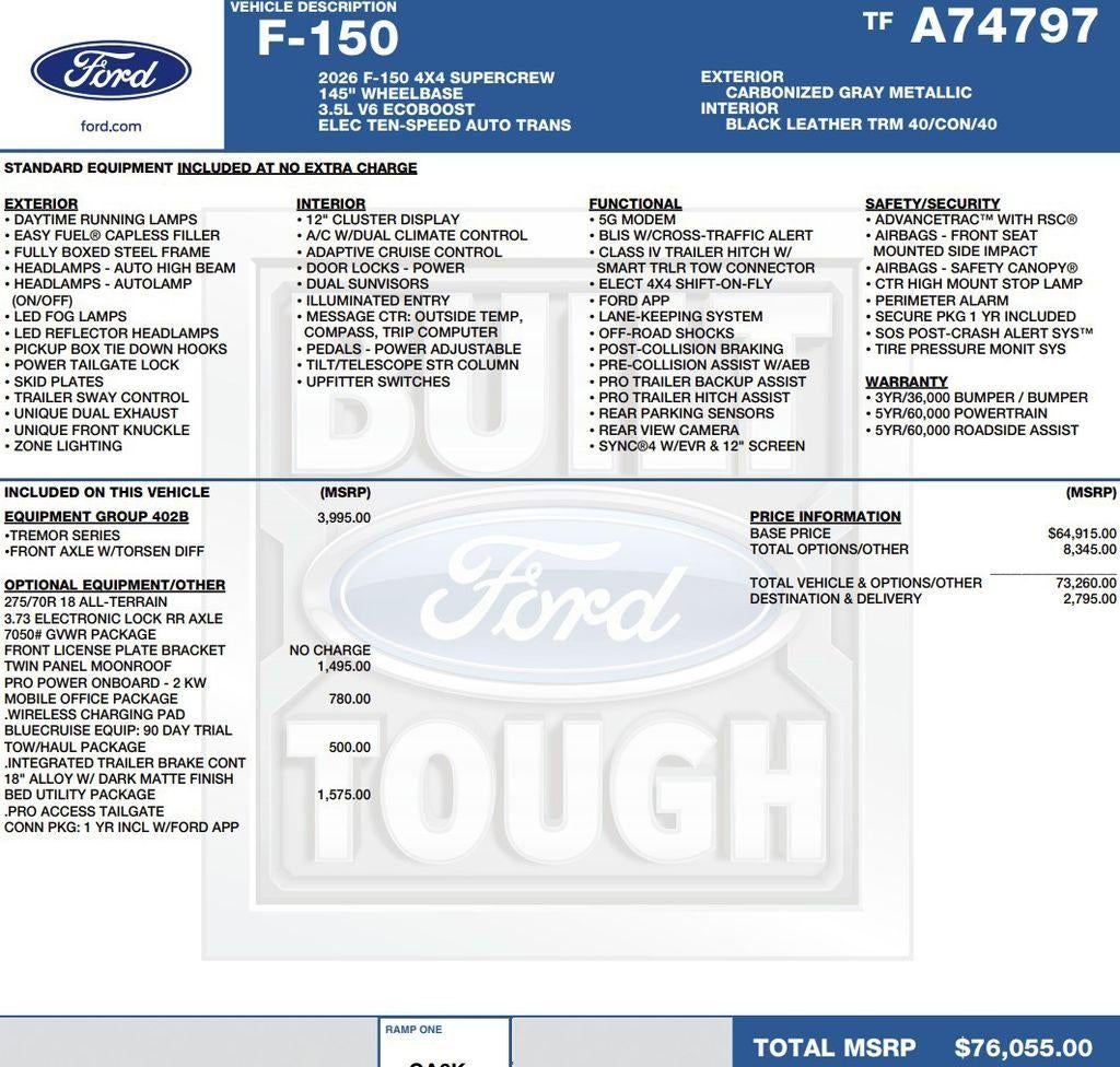 2026 Ford F-150 Tremor 4WD SuperCrew 5.5' Box