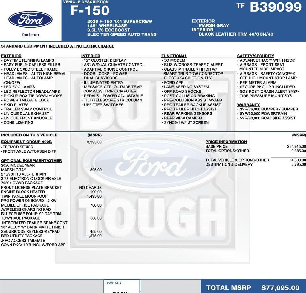 2026 Ford F-150 Tremor 4WD SuperCrew 5.5' Box