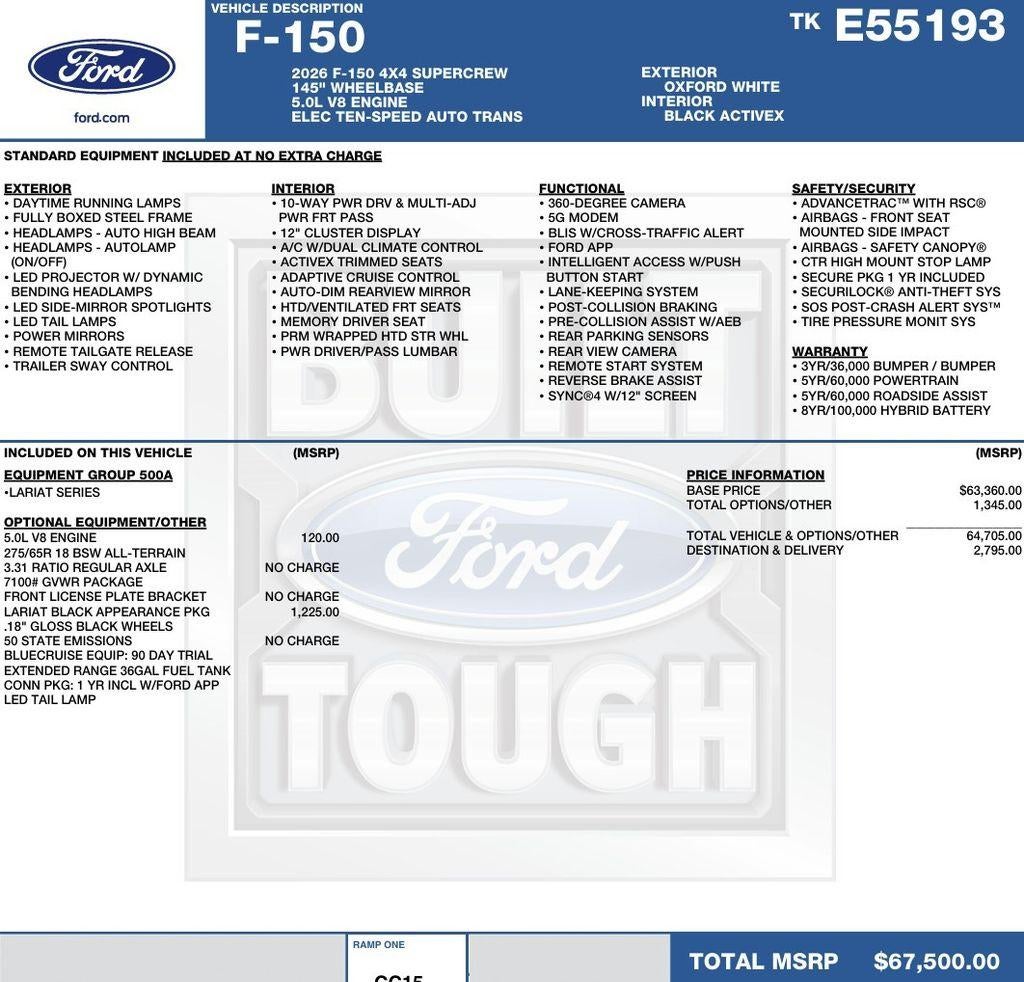 2026 Ford F-150 LARIAT 4WD SuperCrew 5.5' Box