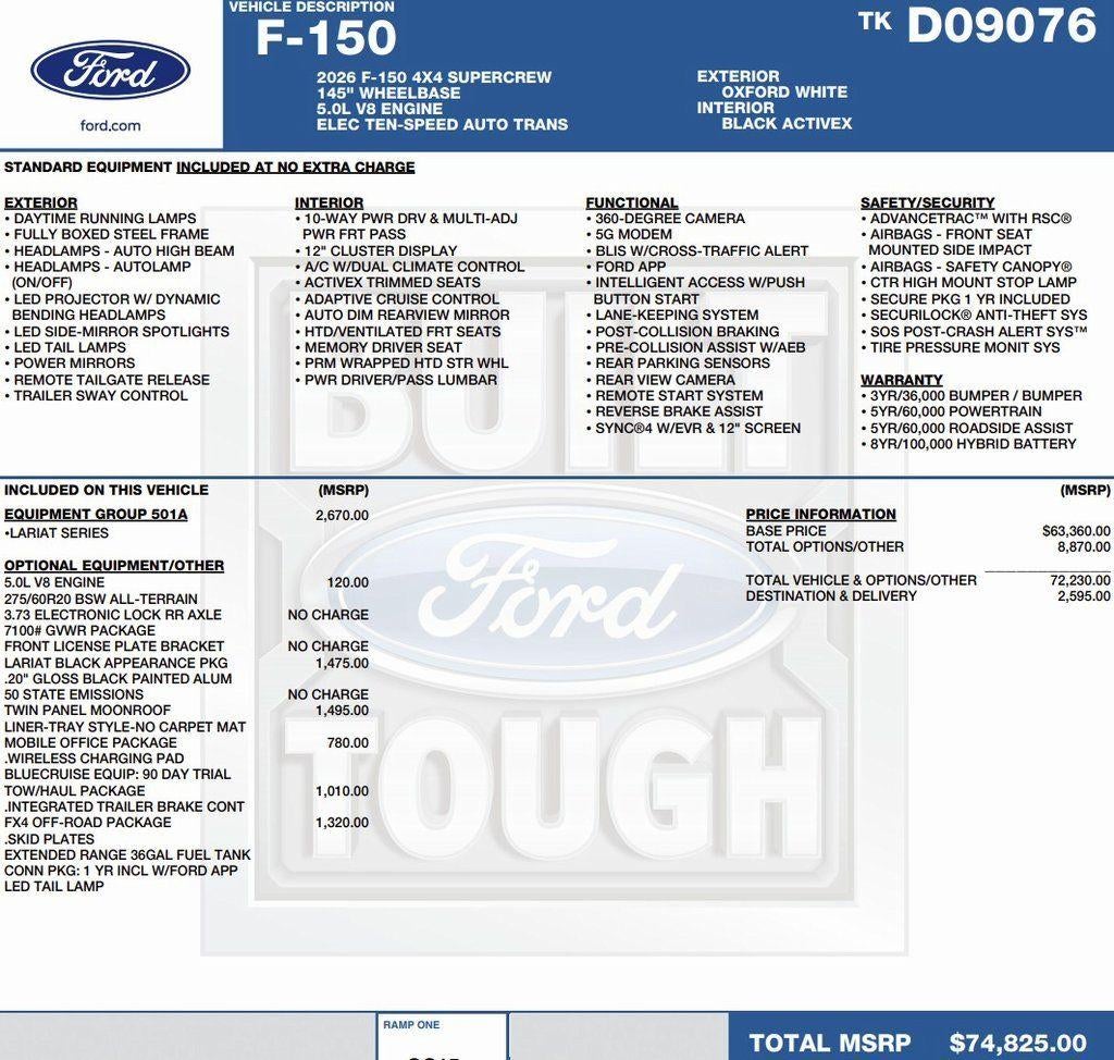 2026 Ford F-150 LARIAT 4WD SuperCrew 5.5' Box