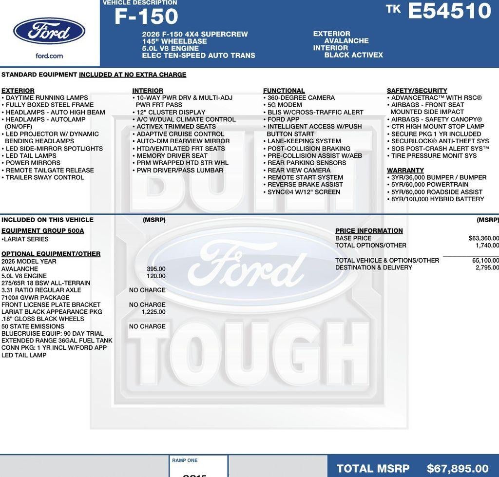 2026 Ford F-150 LARIAT 4WD SuperCrew 5.5' Box