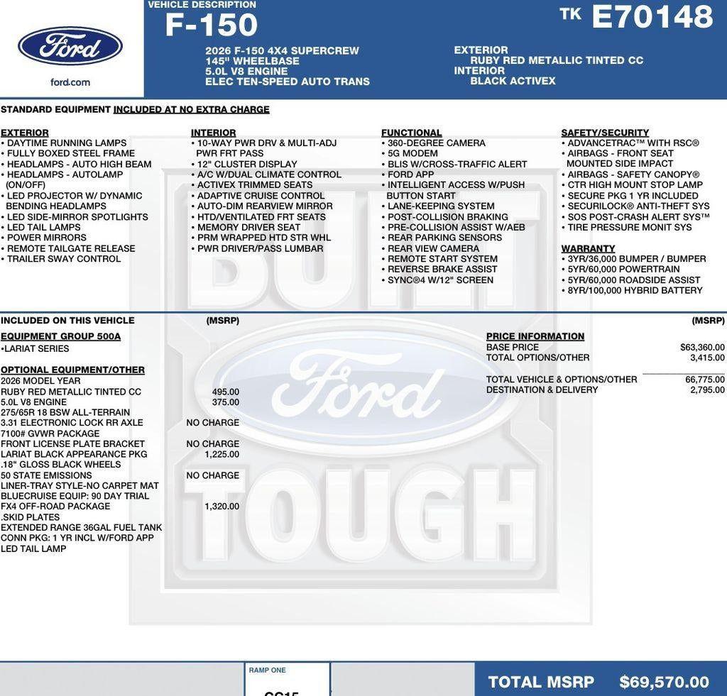 2026 Ford F-150 LARIAT 4WD SuperCrew 5.5' Box