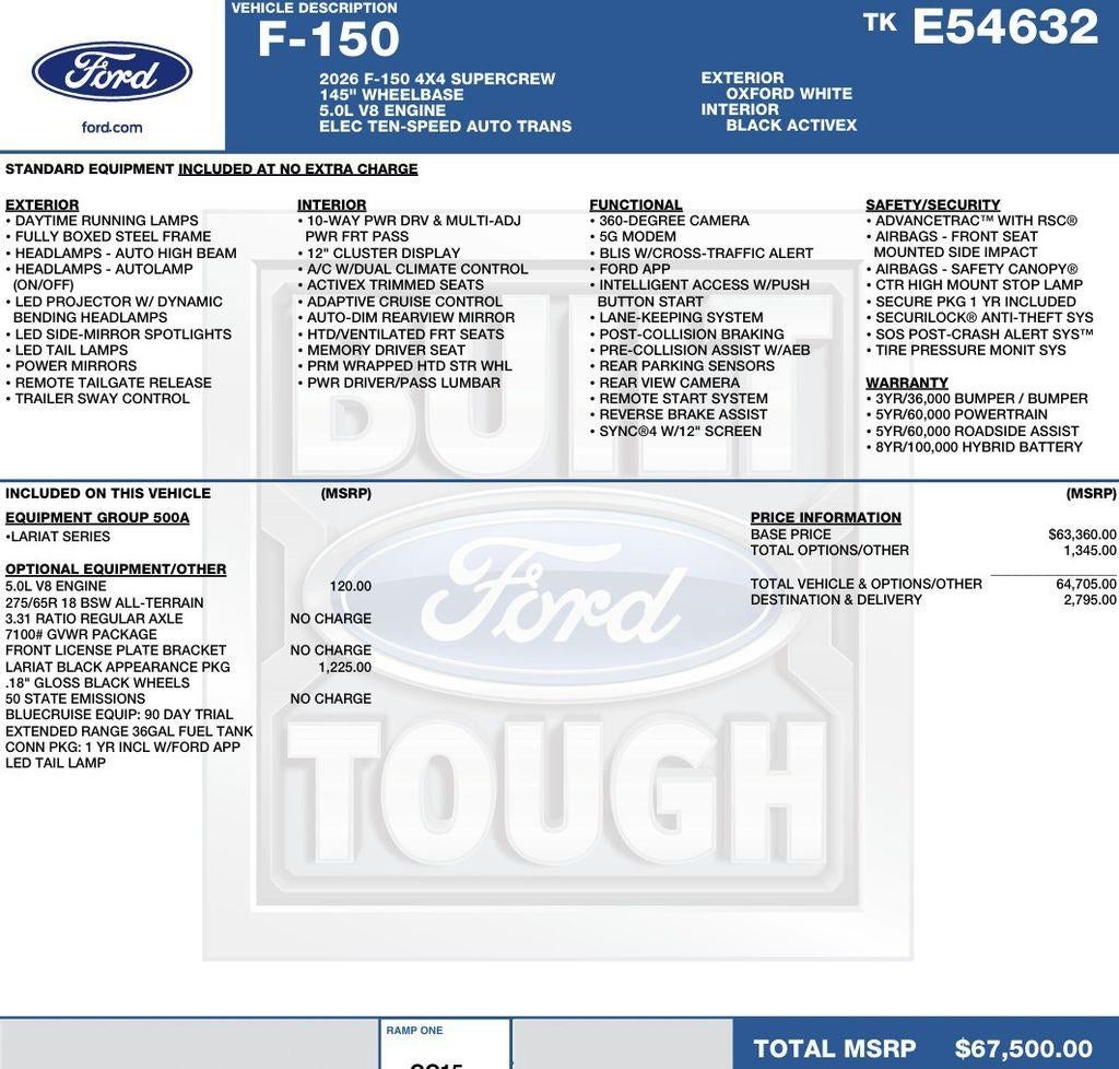 2026 Ford F-150 LARIAT 4WD SuperCrew 5.5' Box