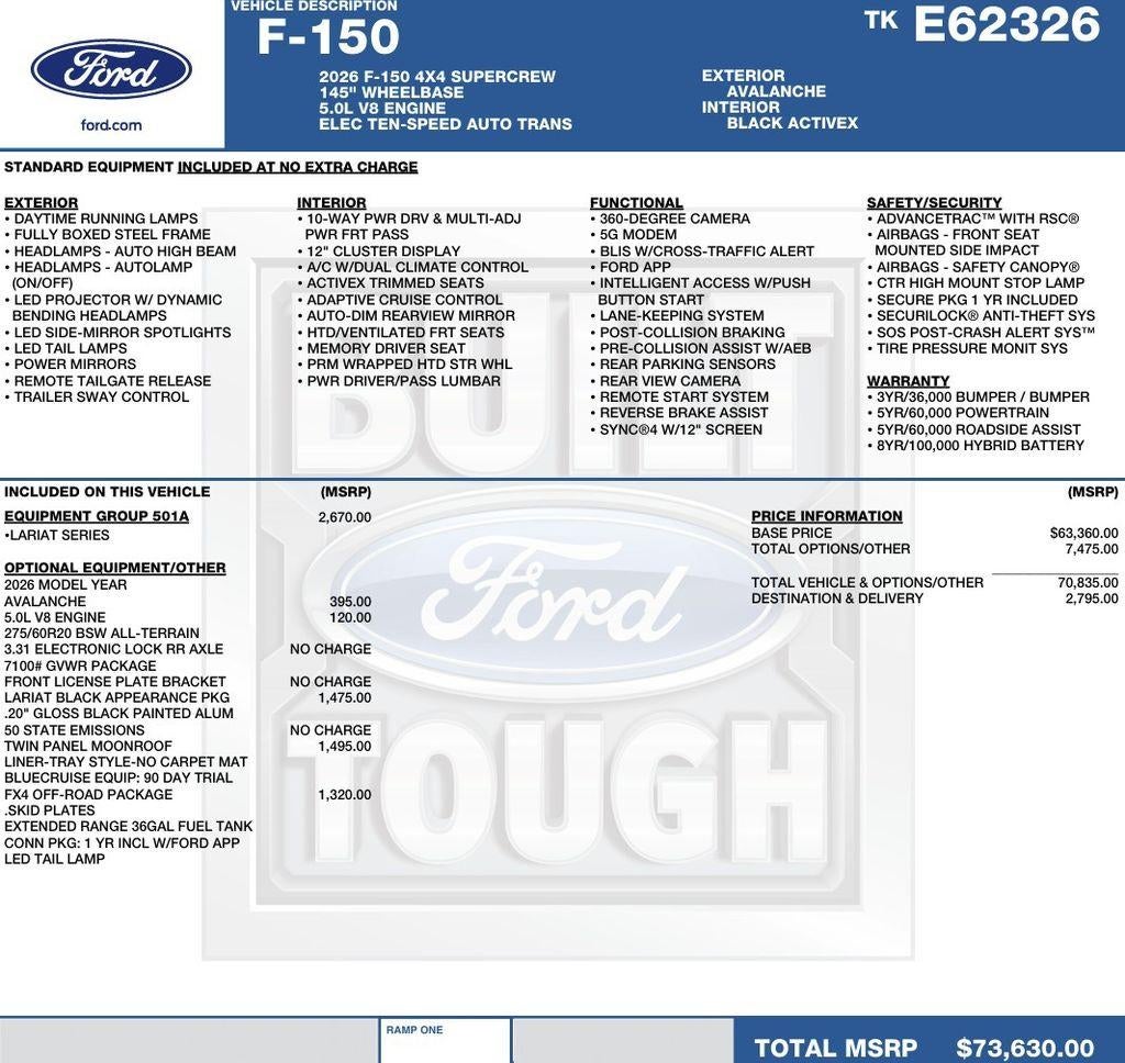 2026 Ford F-150 LARIAT 4WD SuperCrew 5.5' Box