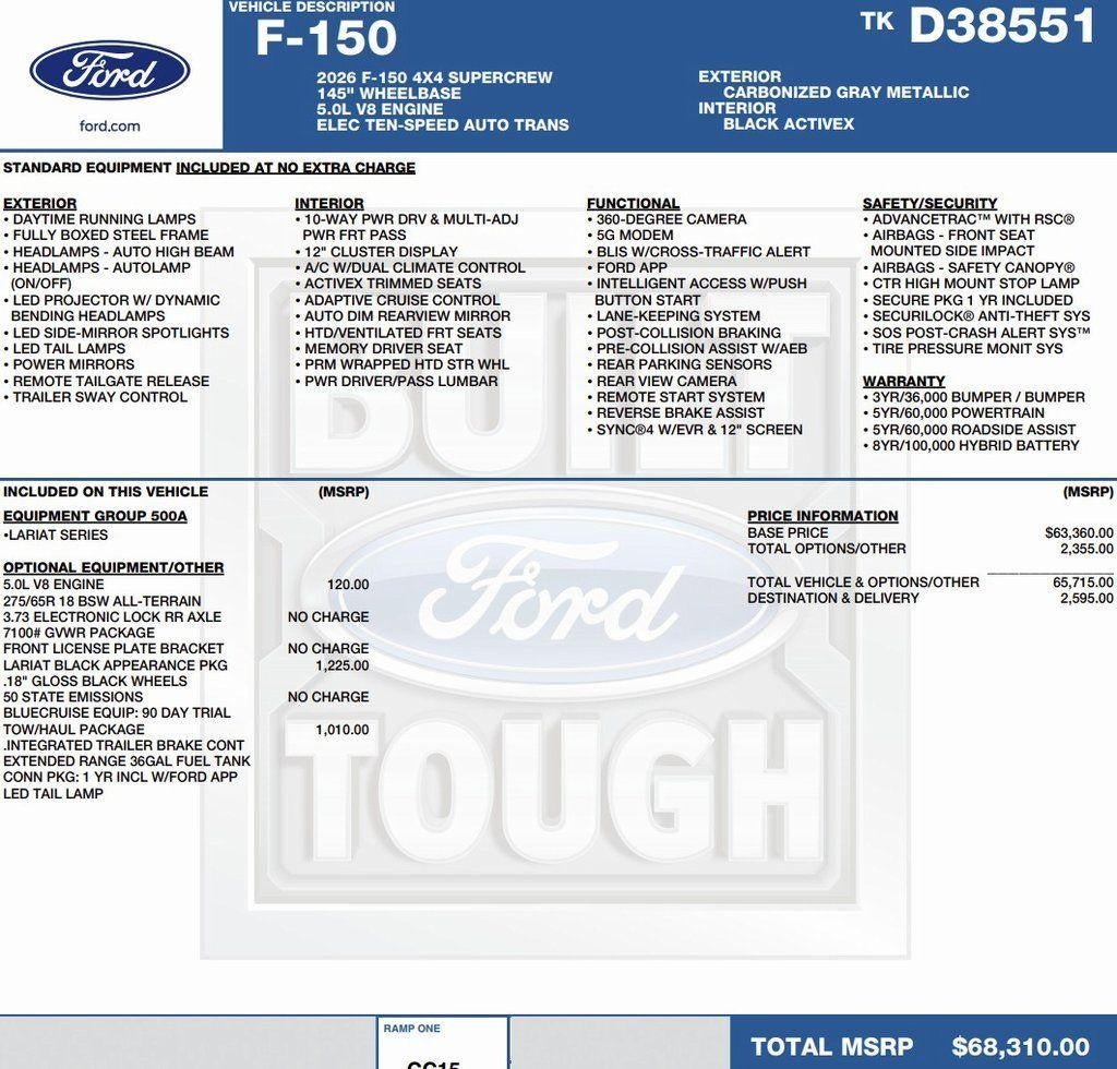 2026 Ford F-150 LARIAT 4WD SuperCrew 5.5' Box
