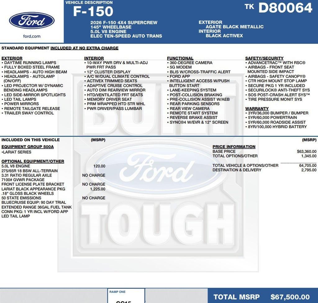 2026 Ford F-150 LARIAT 4WD SuperCrew 5.5' Box