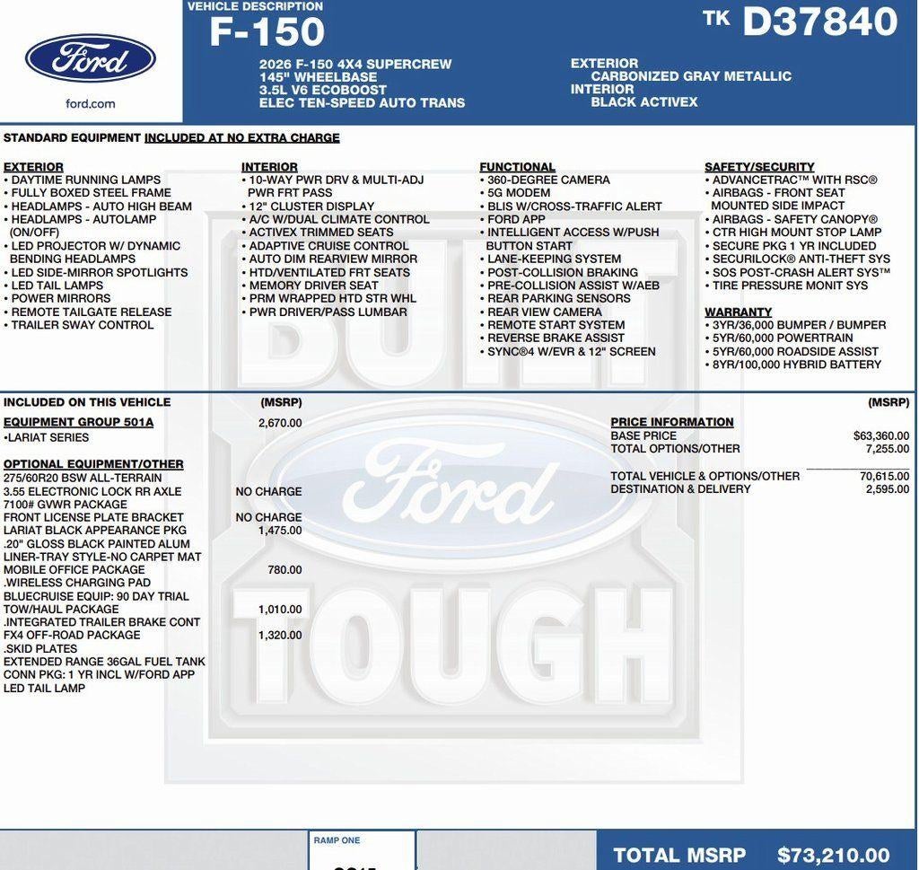 2026 Ford F-150 LARIAT 4WD SuperCrew 5.5' Box