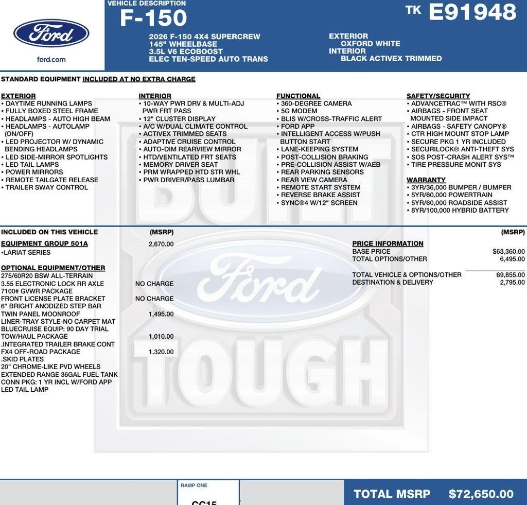 2026 Ford F-150 LARIAT 4WD SuperCrew 5.5' Box