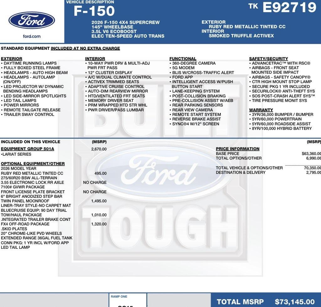 2026 Ford F-150 LARIAT 4WD SuperCrew 5.5' Box