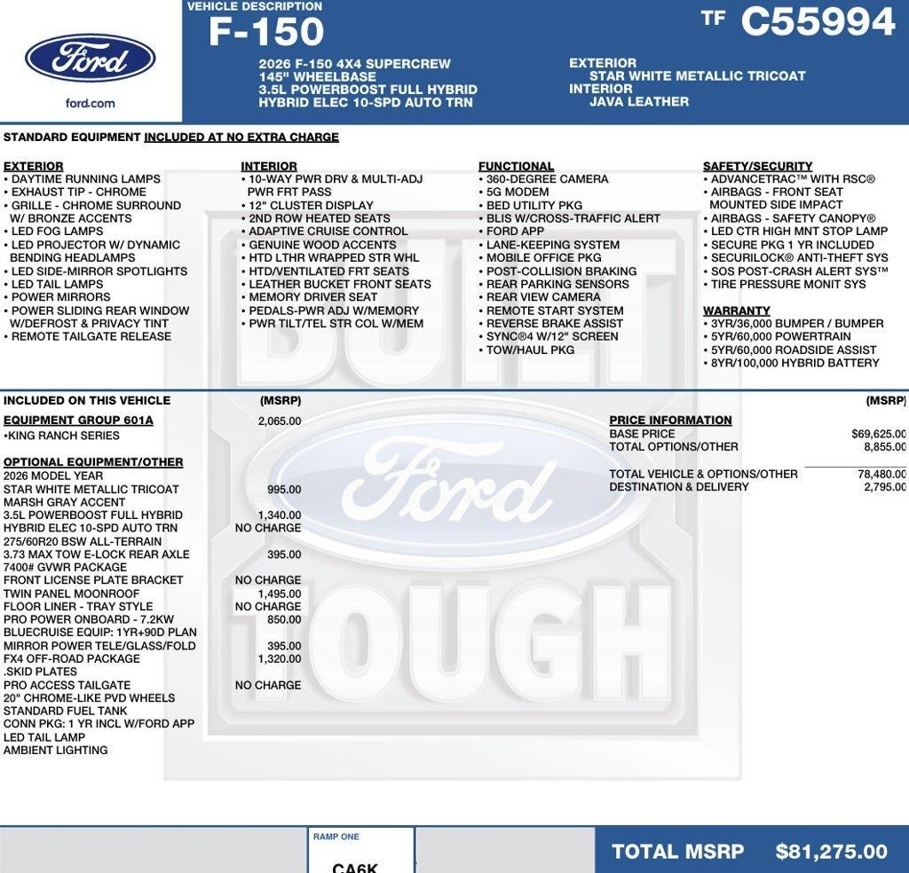 2026 Ford F-150 King Ranch 4WD SuperCrew 5.5' Box