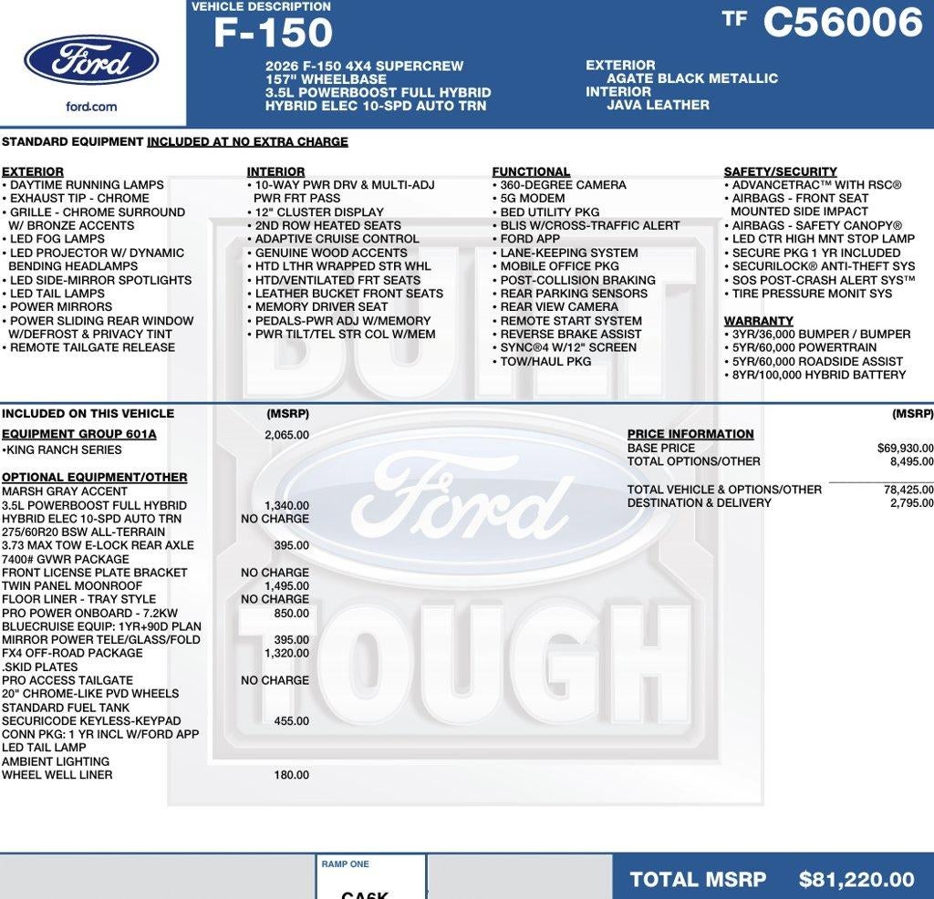 2026 Ford F-150 King Ranch 4WD SuperCrew 6.5' Box