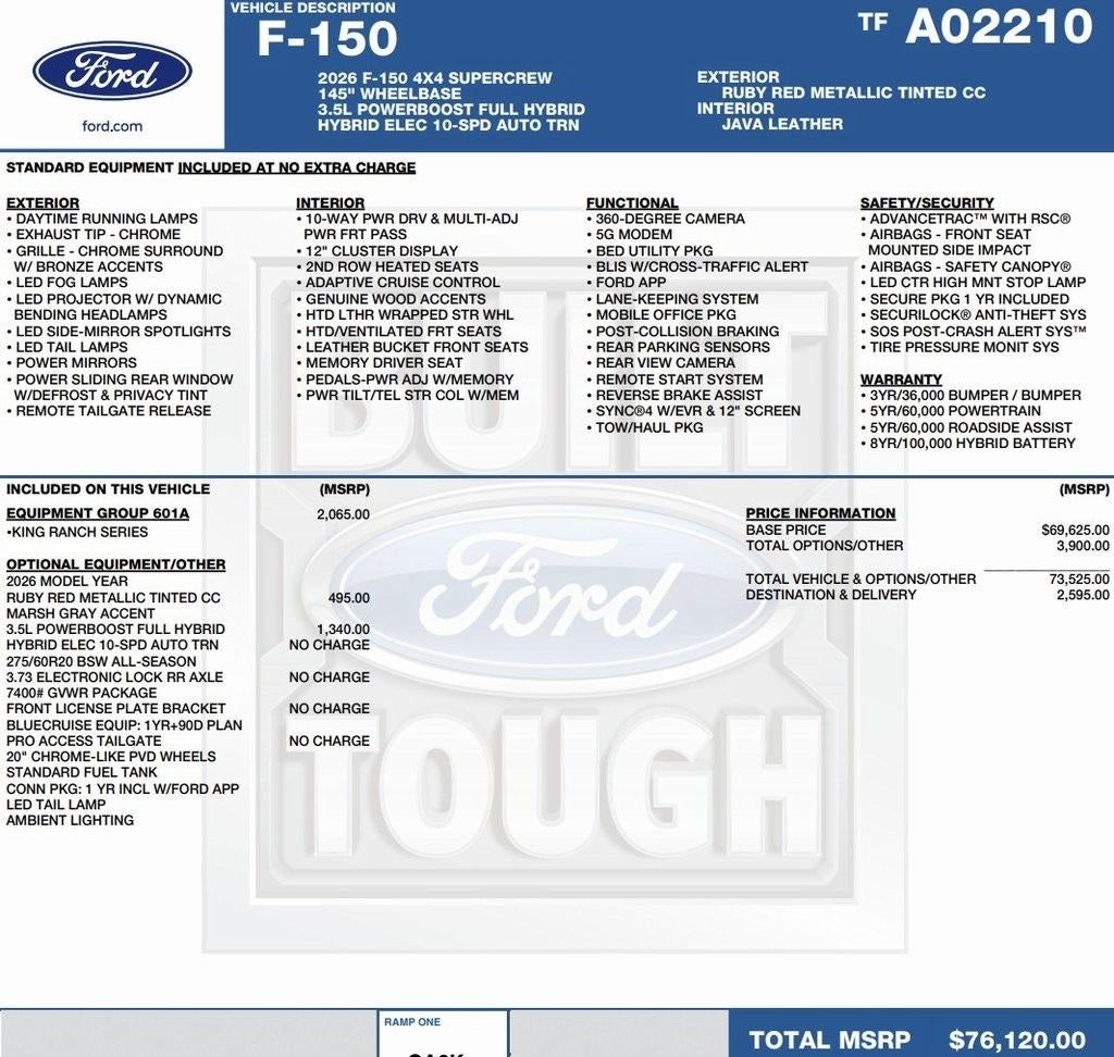 2026 Ford F-150 King Ranch 4WD SuperCrew 5.5' Box