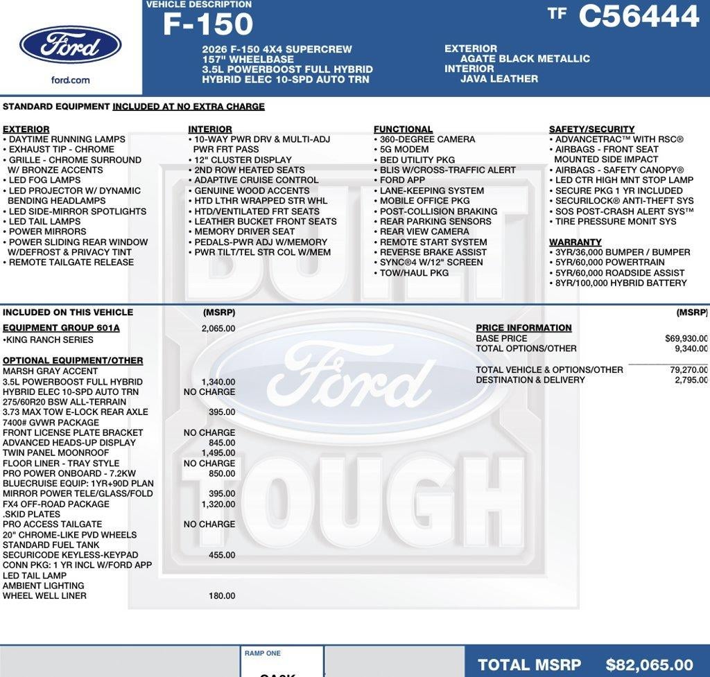 2026 Ford F-150 King Ranch 4WD SuperCrew 6.5' Box