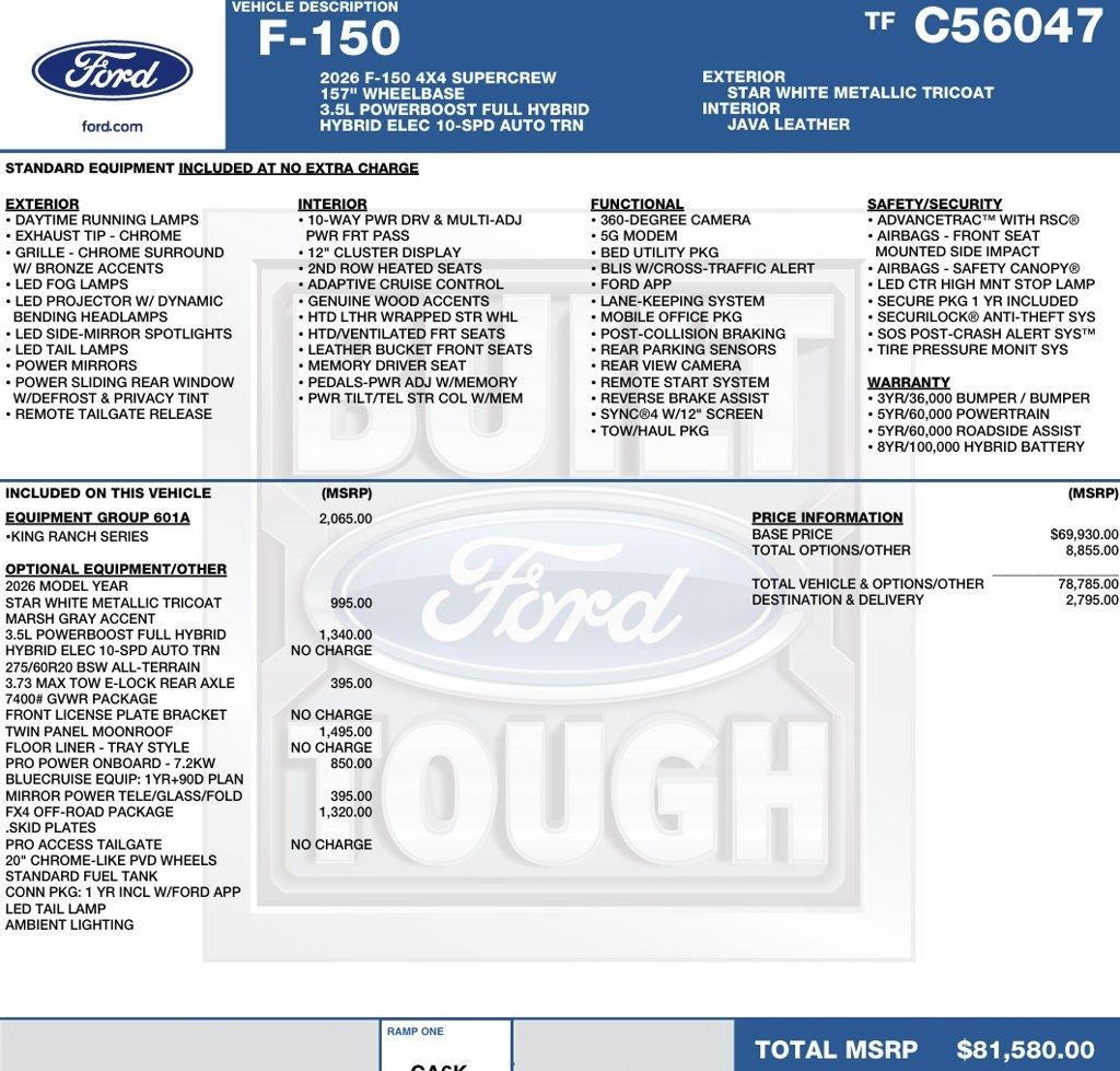 2026 Ford F-150 King Ranch 4WD SuperCrew 5.5' Box