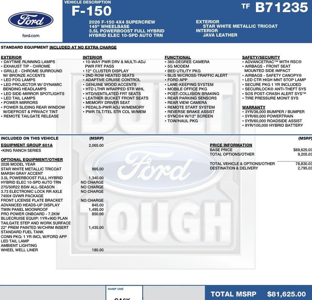 2026 Ford F-150 King Ranch 4WD SuperCrew 5.5' Box