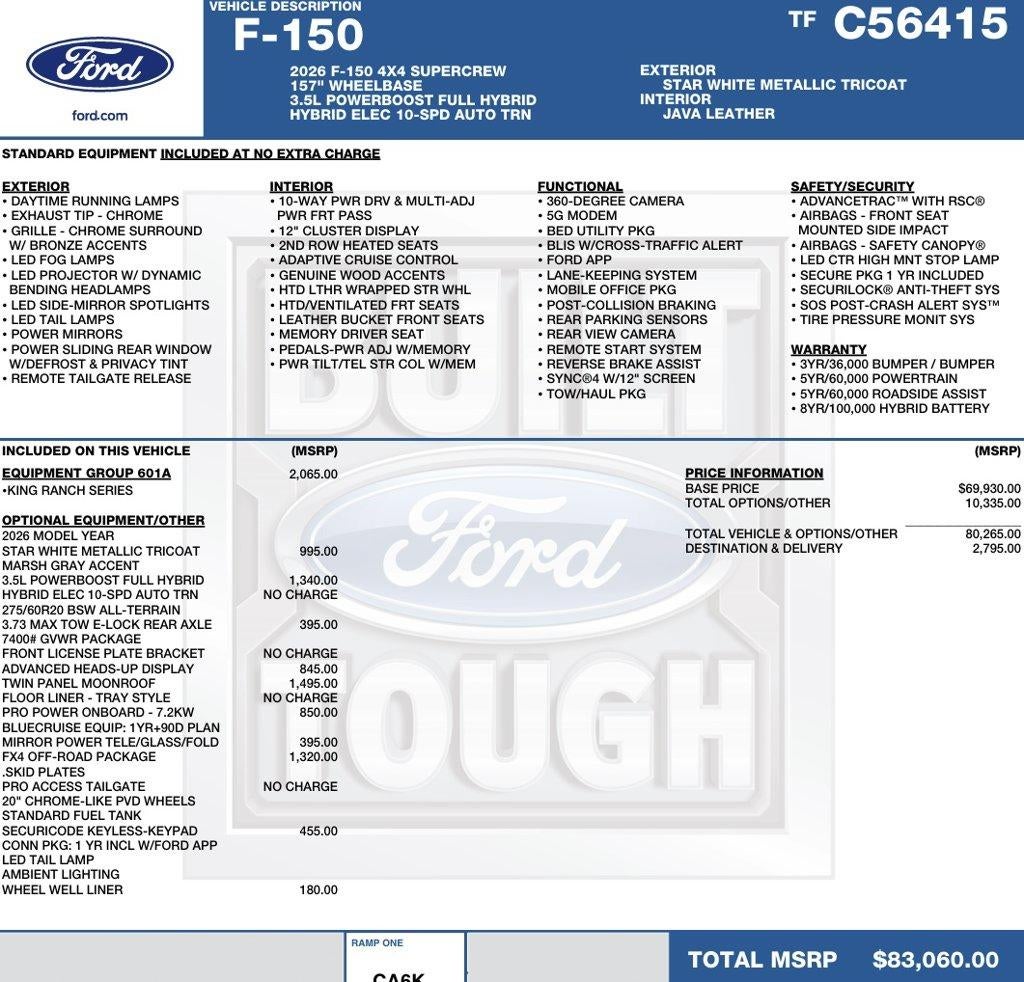 2026 Ford F-150 King Ranch 4WD SuperCrew 6.5' Box