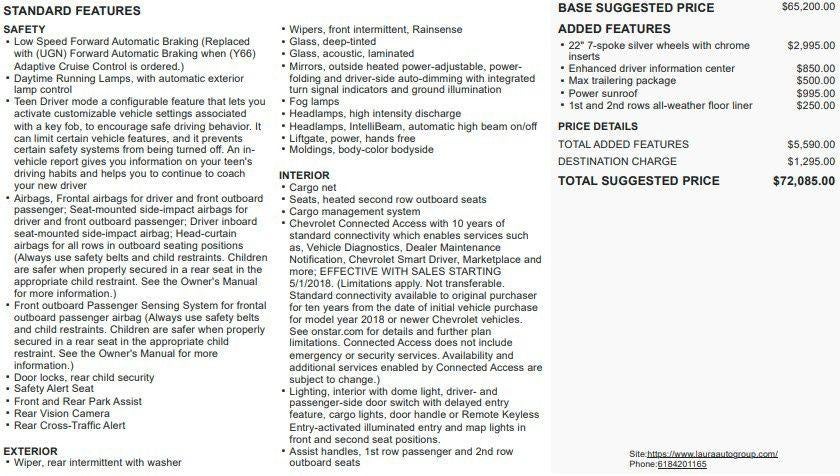 2018 Chevrolet Tahoe 4WD Premier