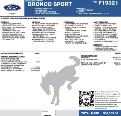 2026 Ford Bronco Sport Big Bend 4x4