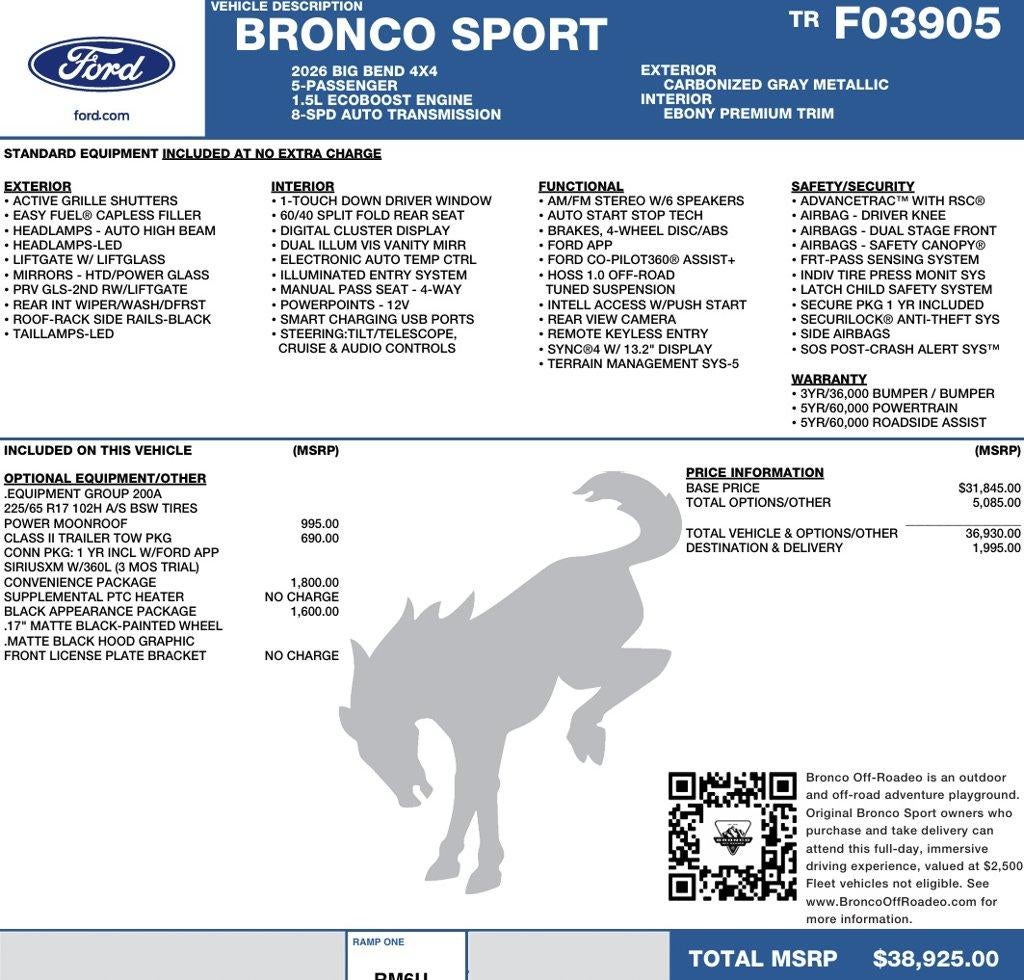 2026 Ford Bronco Sport Big Bend 4x4