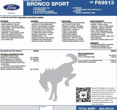 2025 Ford Bronco Sport Big Bend 4x4