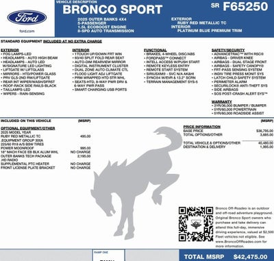 2025 Ford Bronco Sport Outer Banks 4x4