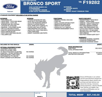 2026 Ford Bronco Sport Outer Banks 4x4