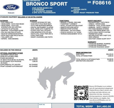 2025 Ford Bronco Sport Outer Banks 4x4