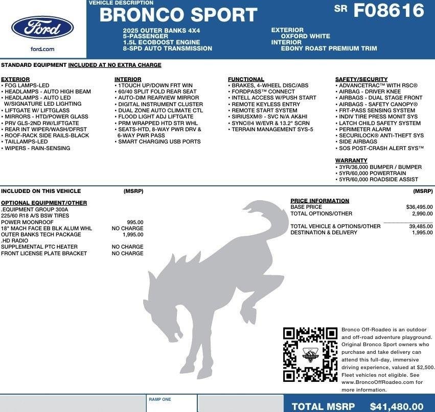 2025 Ford Bronco Sport Outer Banks 4x4