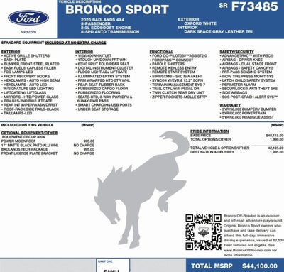 2025 Ford Bronco Sport Badlands 4x4